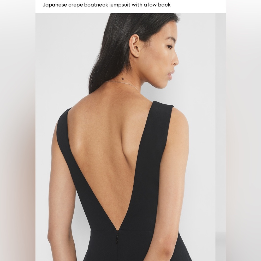 Wilfred Black Japanese Crepe Boatneck Low-Back Jumpsuit